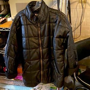 Anthropology vegan leather quilted jacket